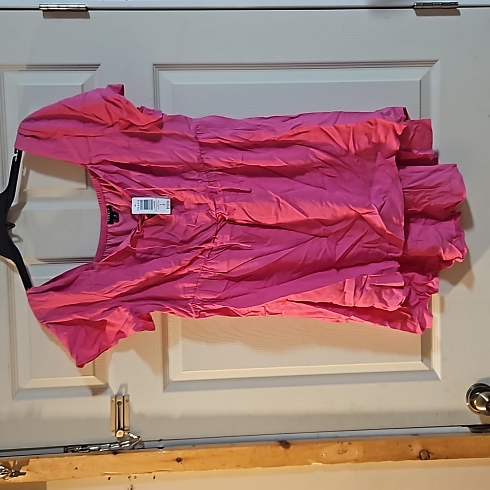 TORRID Babydoll Challis Lace Up Hi Low Top: PINK: NEW WITH TAGS: SIZE 0 (L)
